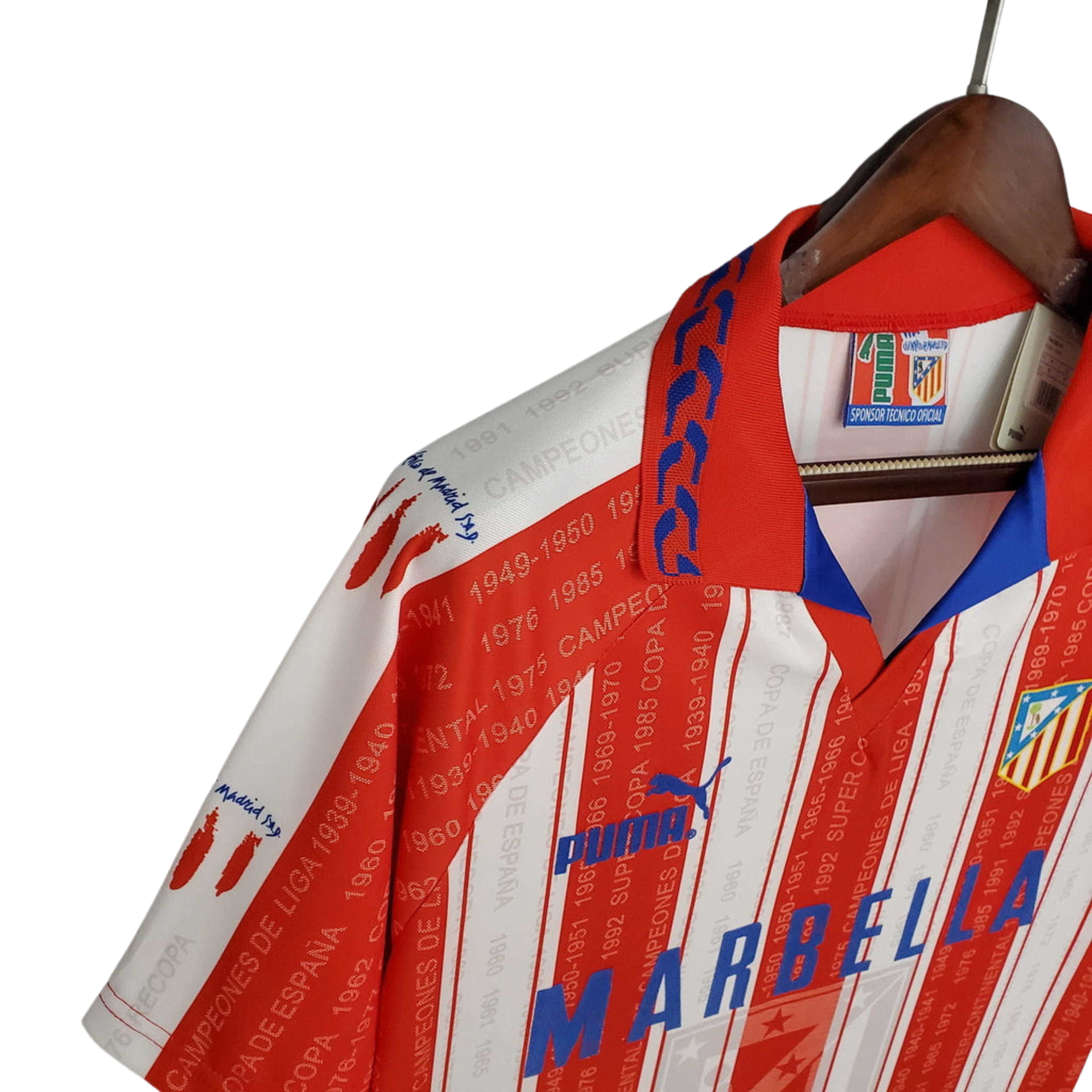 Camisa Atlético de Madrid Retrô 1995/1996 Branca e Vermelha