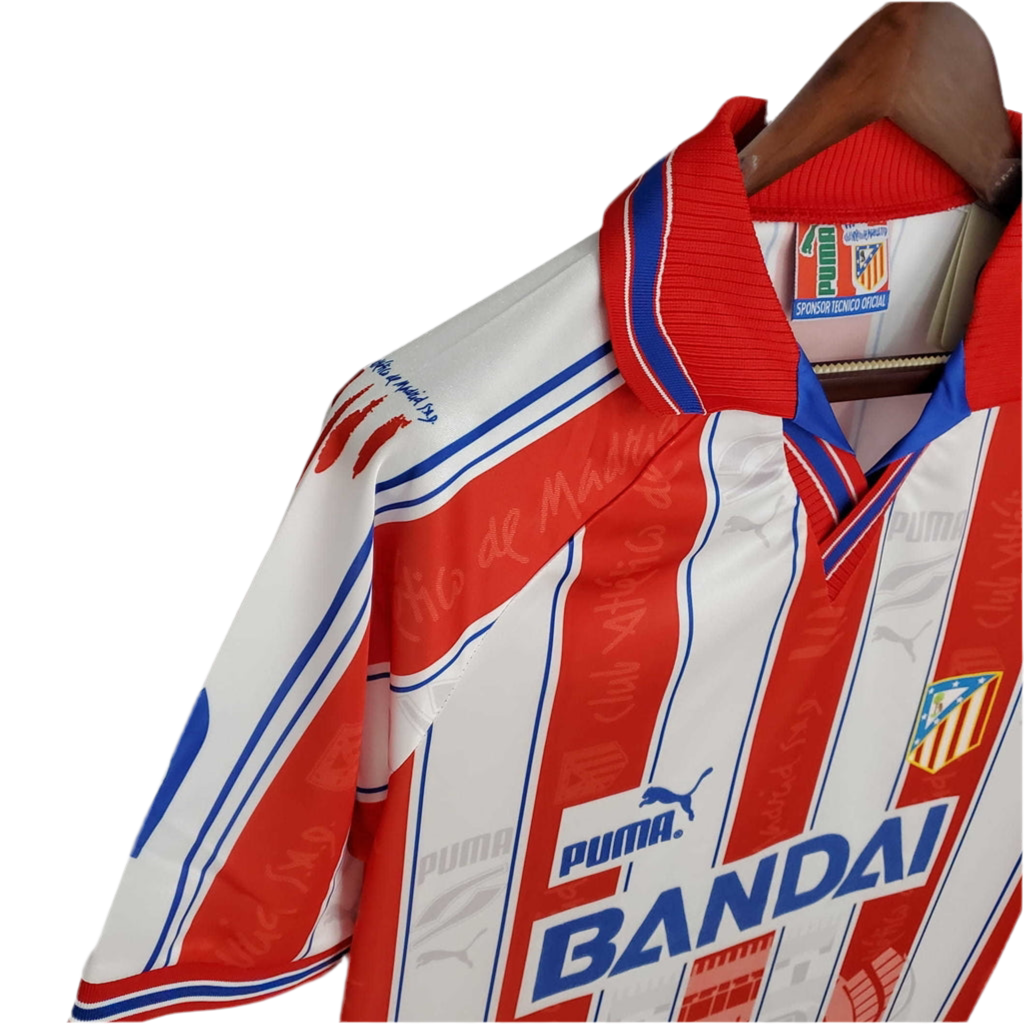 Camisa Atlético de Madrid Retrô 1996/1997 Branca e Vermelha