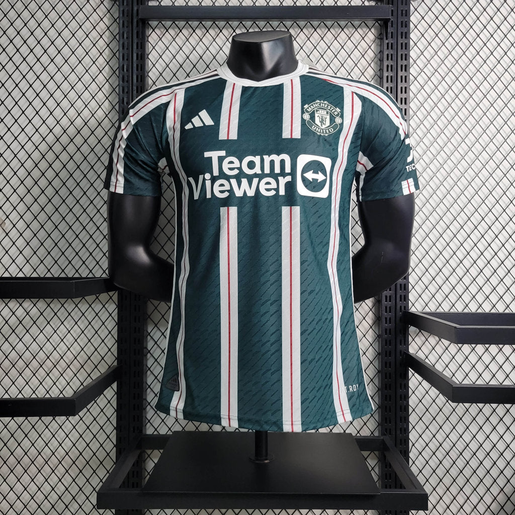 Camisa Manchester United II 23/24 - Verde com Branco - Masculino Jogador