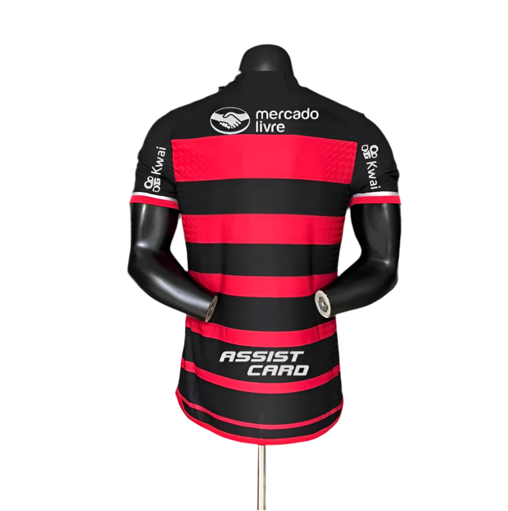 Camisa Flamengo I 24/25 - Vermelha e Preta - Jogador + Patrocínios