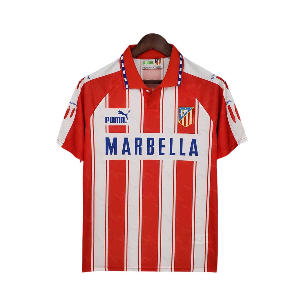 Camisa Atlético de Madrid Retrô 1994/1995 Branca e Vermelha