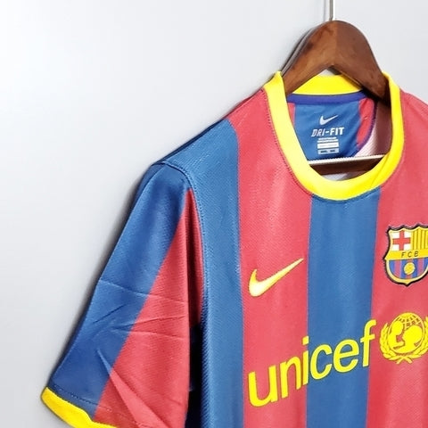 Camisa Barcelona Retrô 2010/2011 Azul e Grená