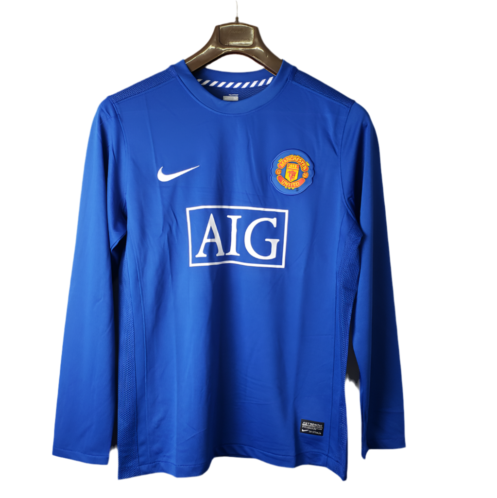 Camisa Manga Longa Manchester United 07/08 Azul