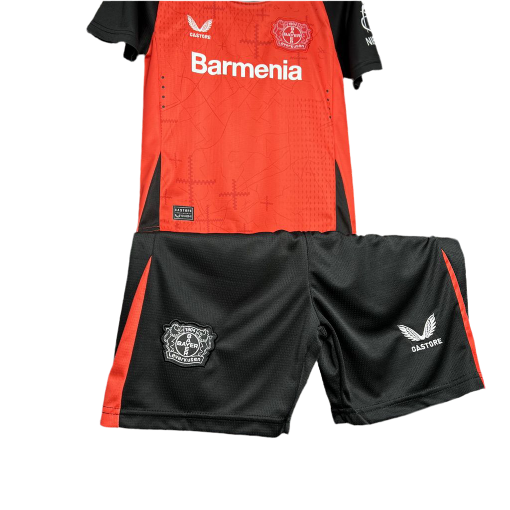 Kit infantil Bayer 04 Leverkusen I 24/25 - Vermelho