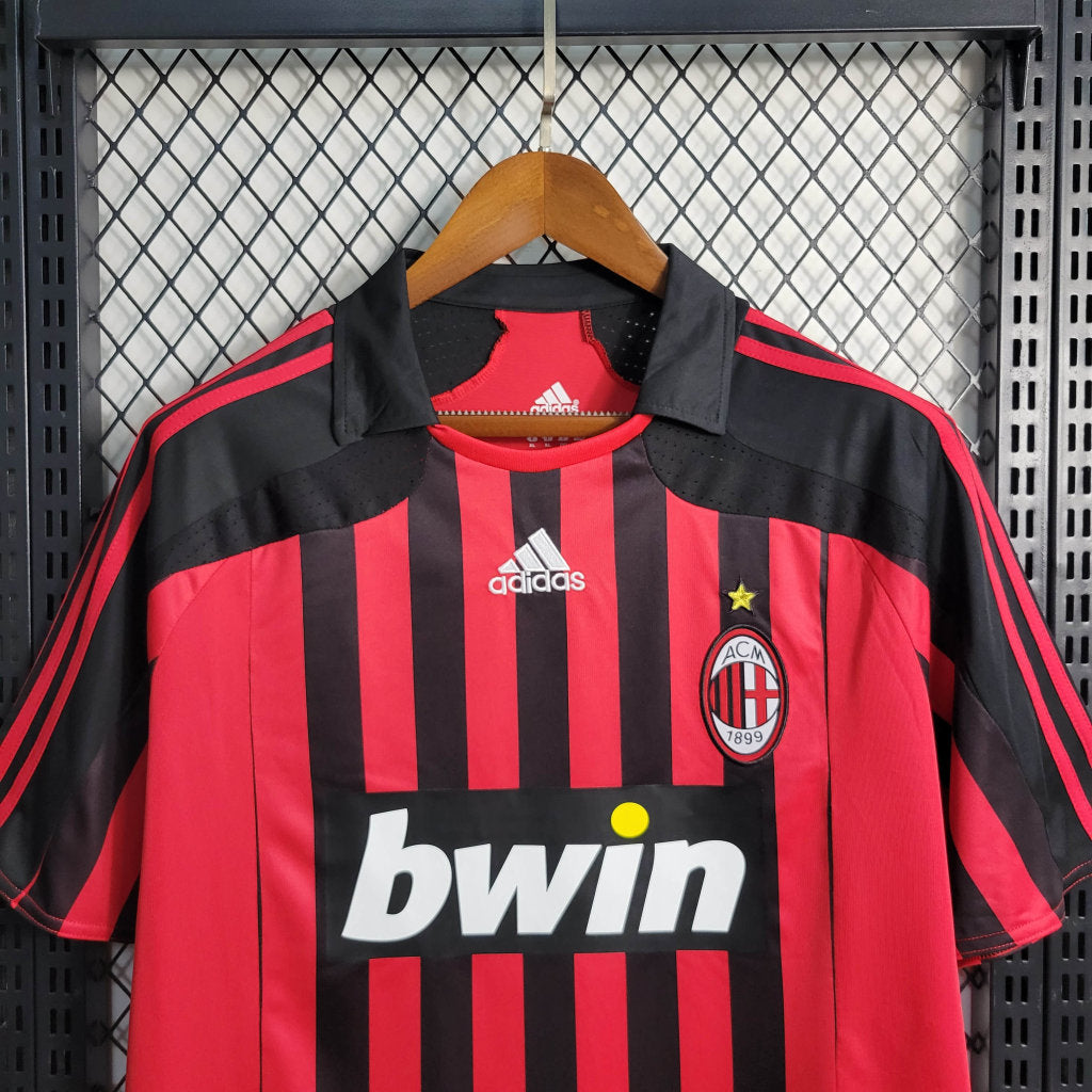 Camisa Milan Retrô 2007/2008 Vermelha e Preta