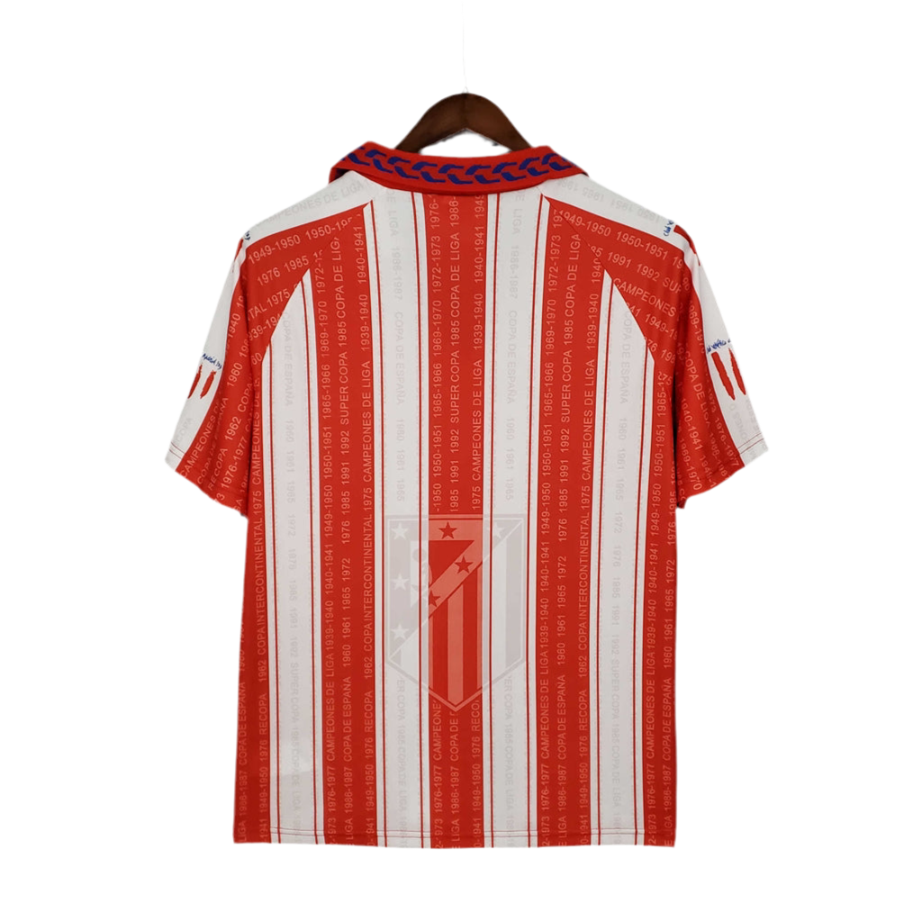 Camisa Atlético de Madrid Retrô 1995/1996 Branca e Vermelha