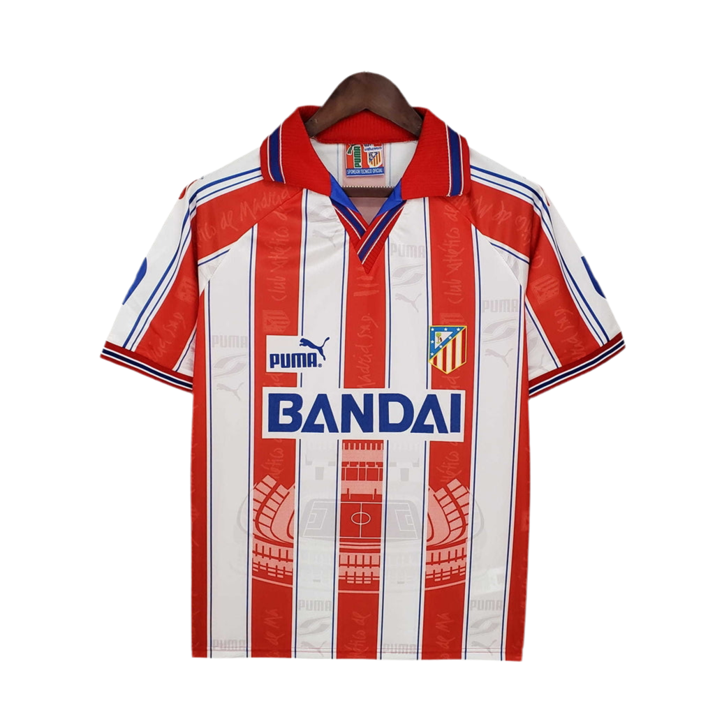 Camisa Atlético de Madrid Retrô 1996/1997 Branca e Vermelha