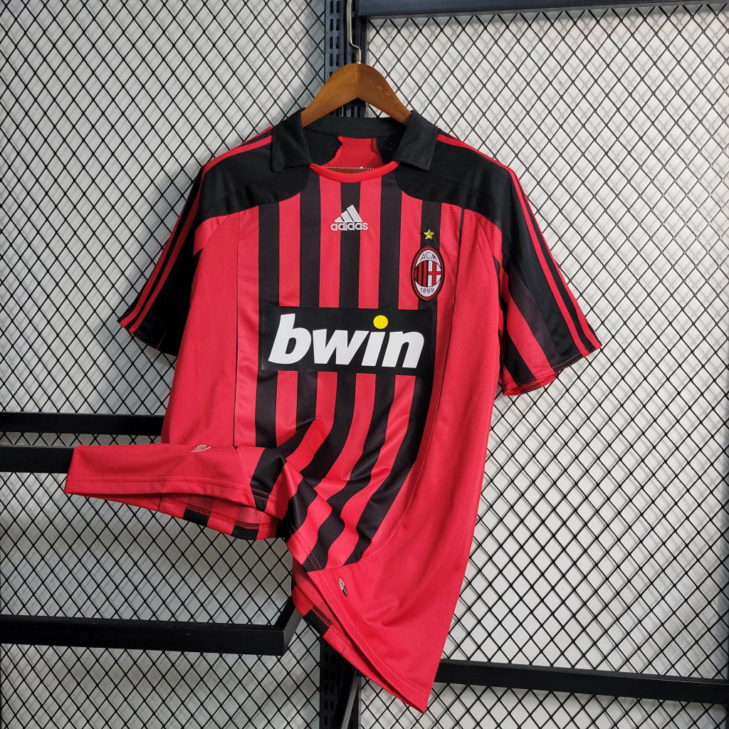 Camisa Milan Retrô 2007/2008 Vermelha e Preta