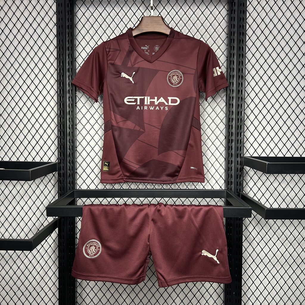 Kit infantil Manchester City III 24/25 - Vinho