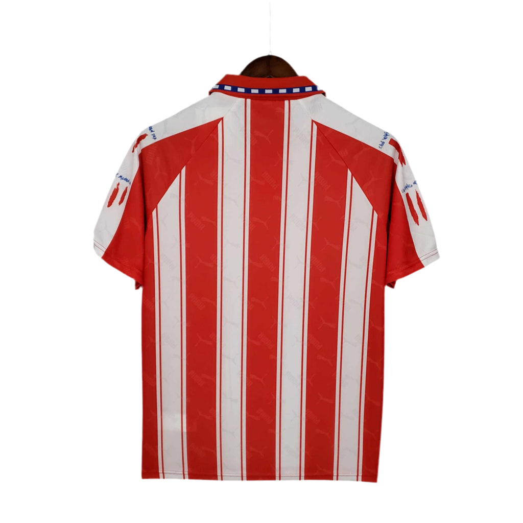 Camisa Atlético de Madrid Retrô 1994/1995 Branca e Vermelha