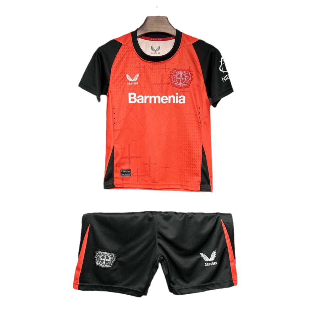 Kit infantil Bayer 04 Leverkusen I 24/25 - Vermelho
