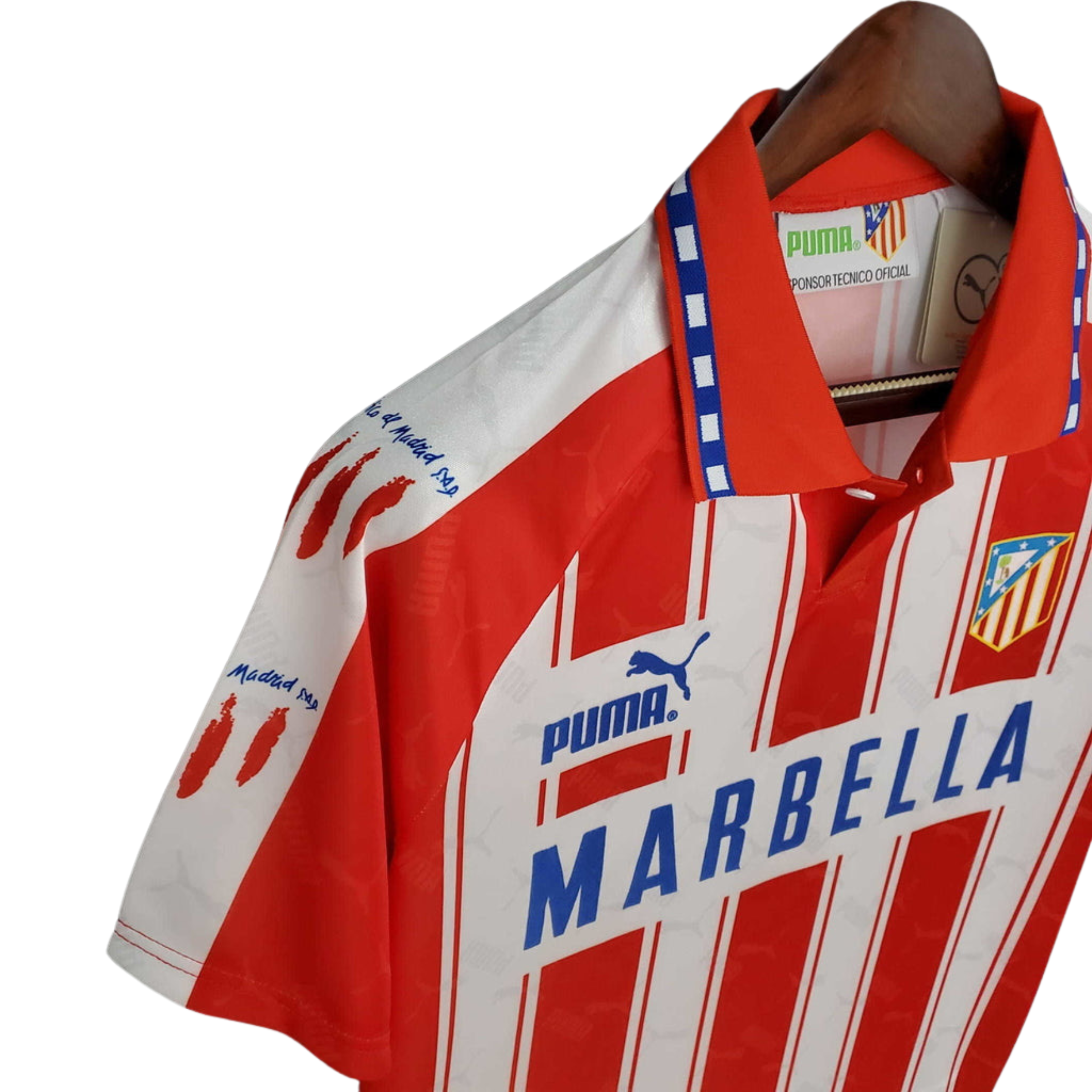 Camisa Atlético de Madrid Retrô 1994/1995 Branca e Vermelha