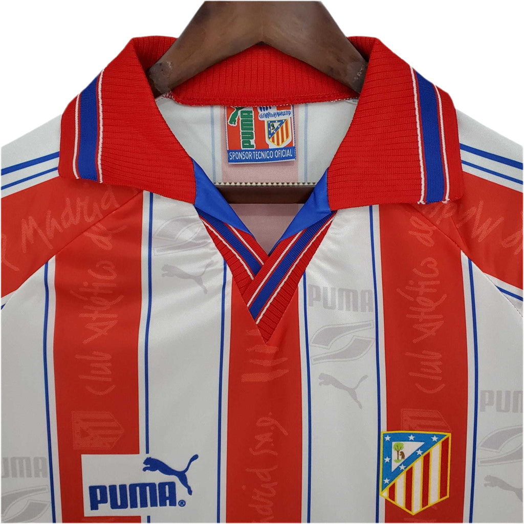 Camisa Atlético de Madrid Retrô 1996/1997 Branca e Vermelha