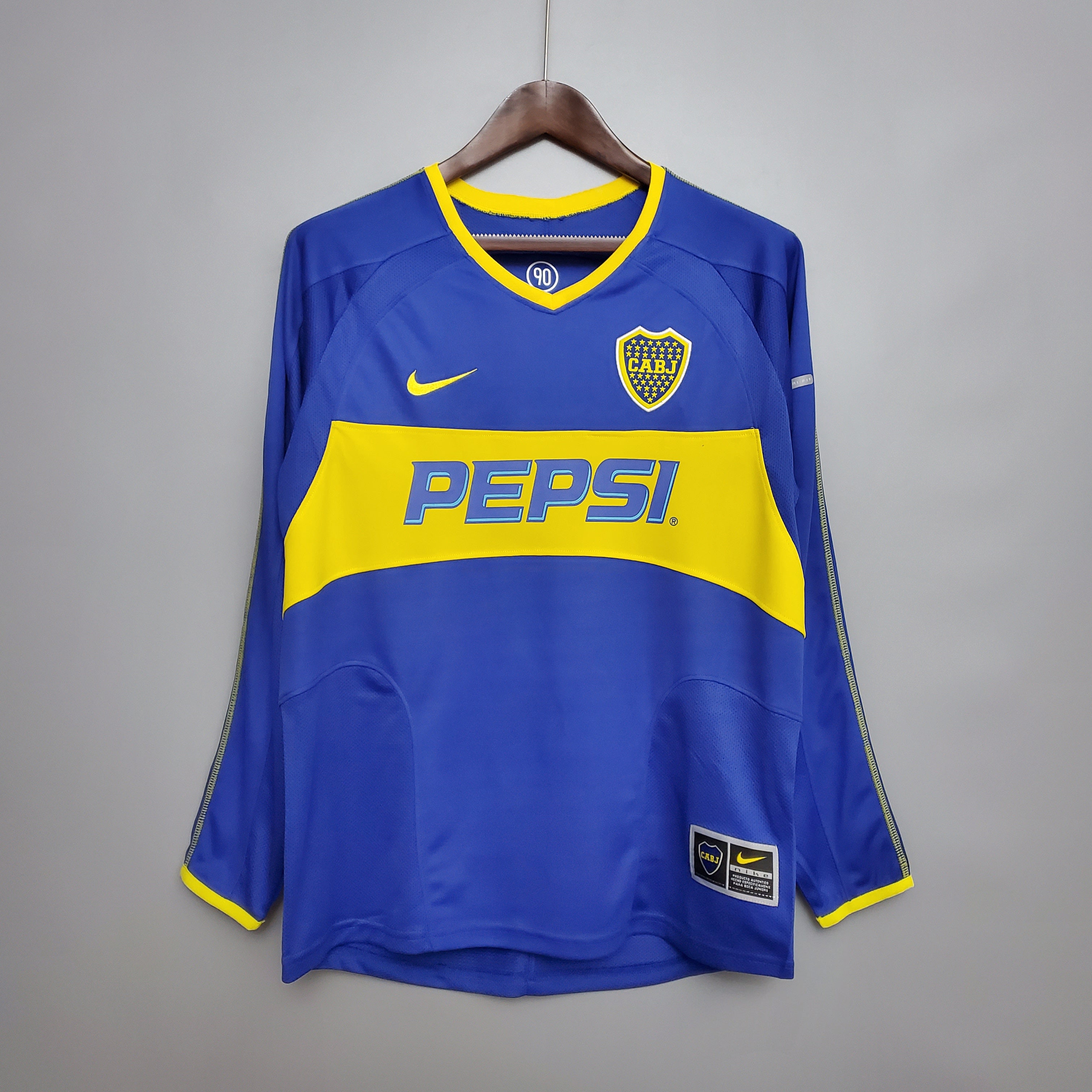 Camisa Manga Longa Boca Juniors 03/04 Azul e Amarelo