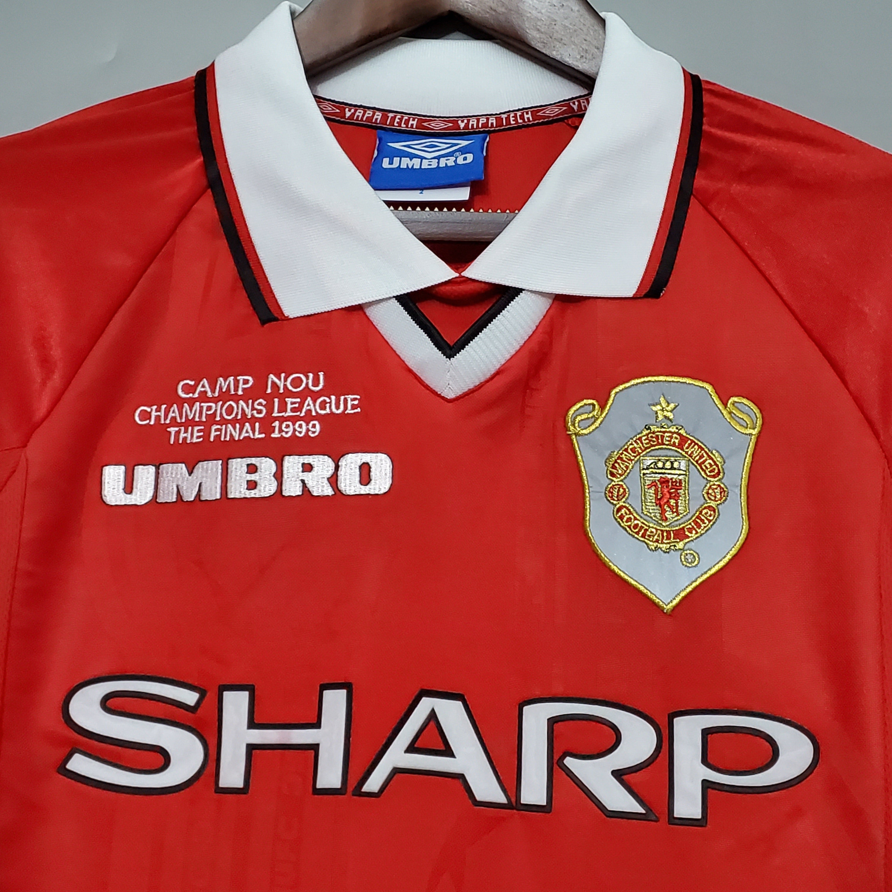 Camisa Manga Longa Manchester United 1999 Vermelho