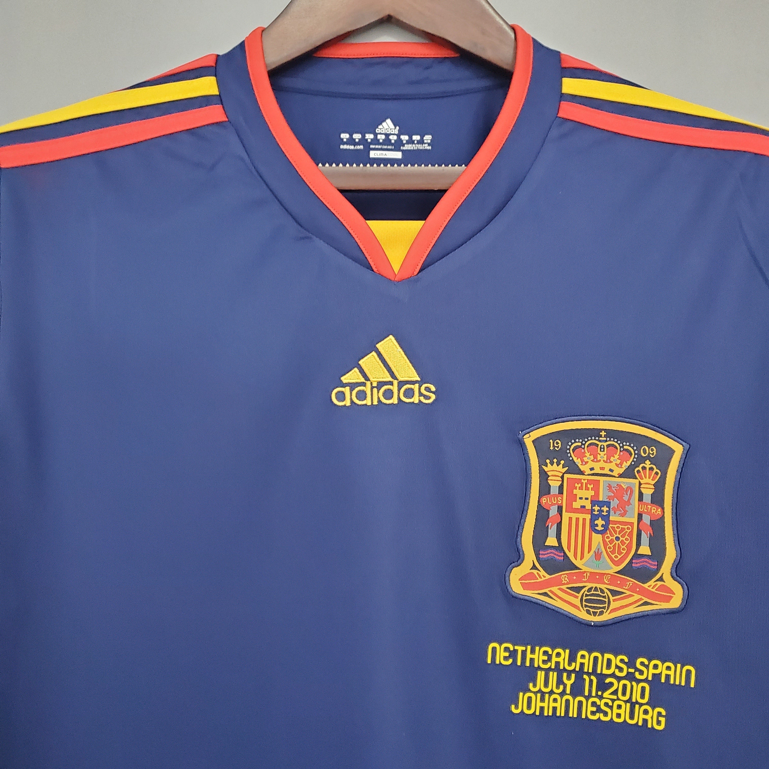 Camisa Manga Longa Seleção Espanha II 2010 Azul