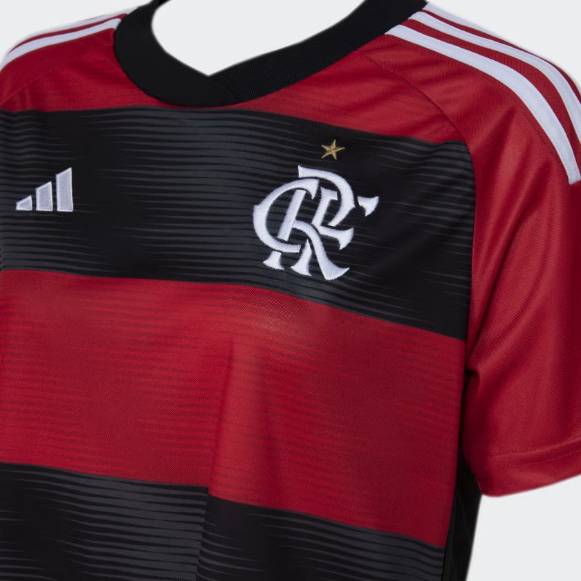 Camisa Feminina Flamengo I 23/24 Preto e Vermelha