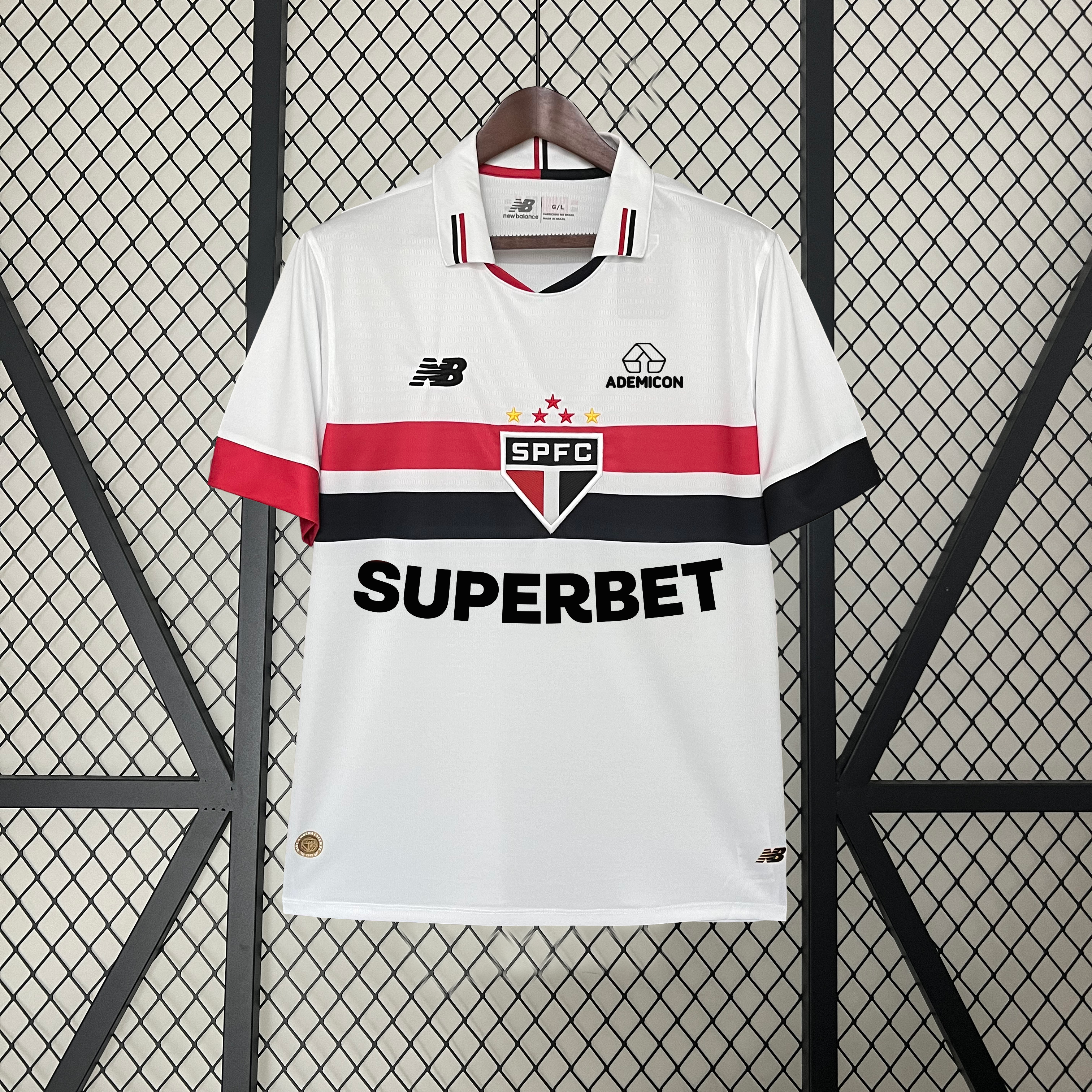 Camisa São Paulo Titular 24/25 - NB + Patrocínios