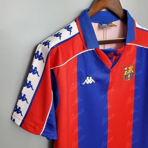 Camisa Barcelona Retrô 1992/1995 Azul e Vermelha