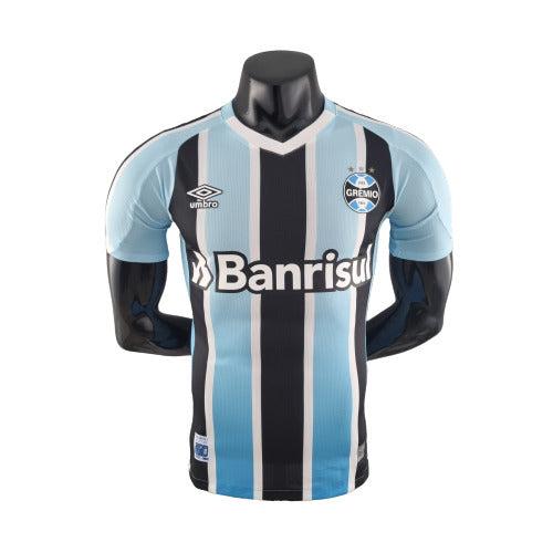 Camisa Grêmio I 22/23 - Preta, Branca e Azul - Masculino Jogador
