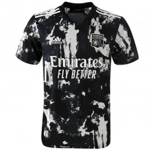 Camisa Olympique Lyon III 21/22 Branco e Preto