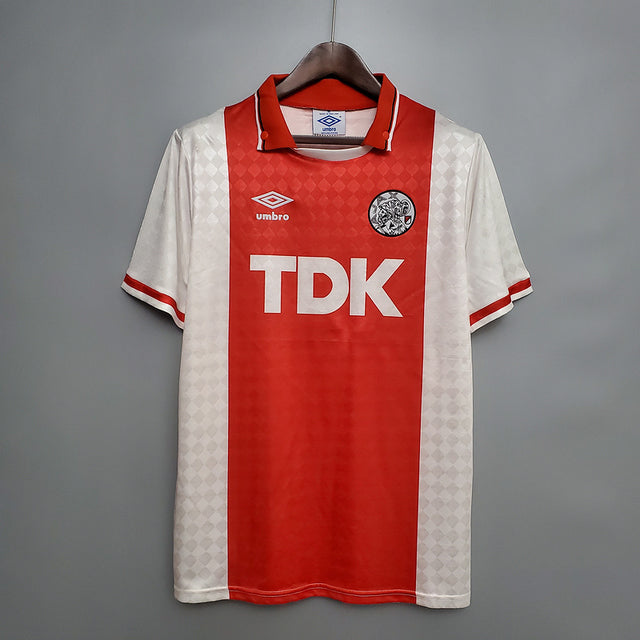 Camisa Ajax Retrô 1990-1992 Vermelha e Branca