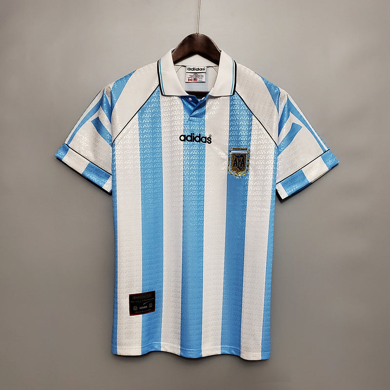 Camisa Seleção Argentina Retrô 1997-1998 Azul e Branca