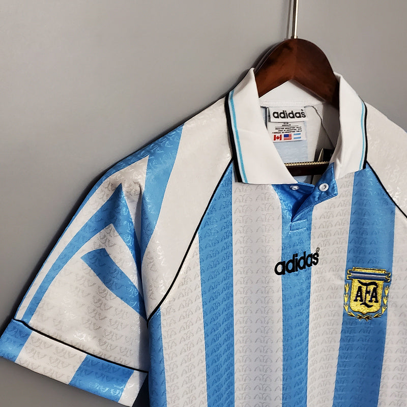 Camisa Seleção Argentina Retrô 1997-1998 Azul e Branca