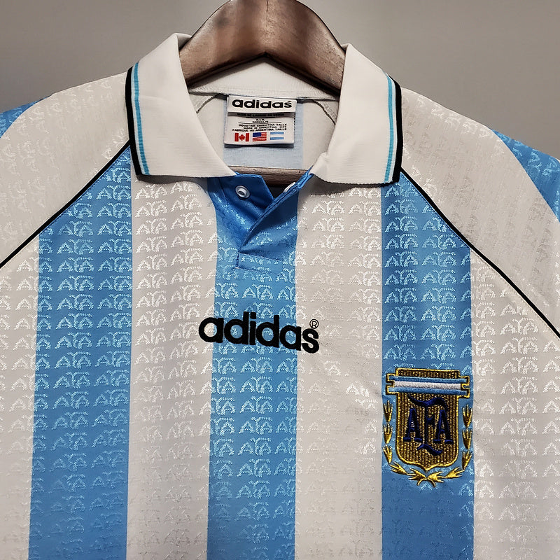 Camisa Seleção Argentina Retrô 1997-1998 Azul e Branca