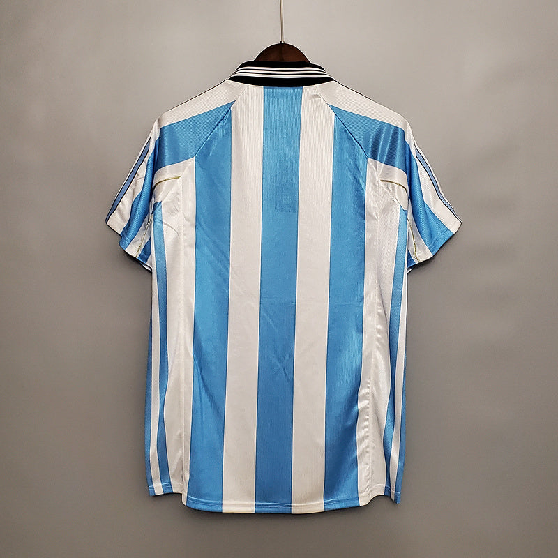 Camisa Seleção Argentina Retrô 1998 Azul e Branca