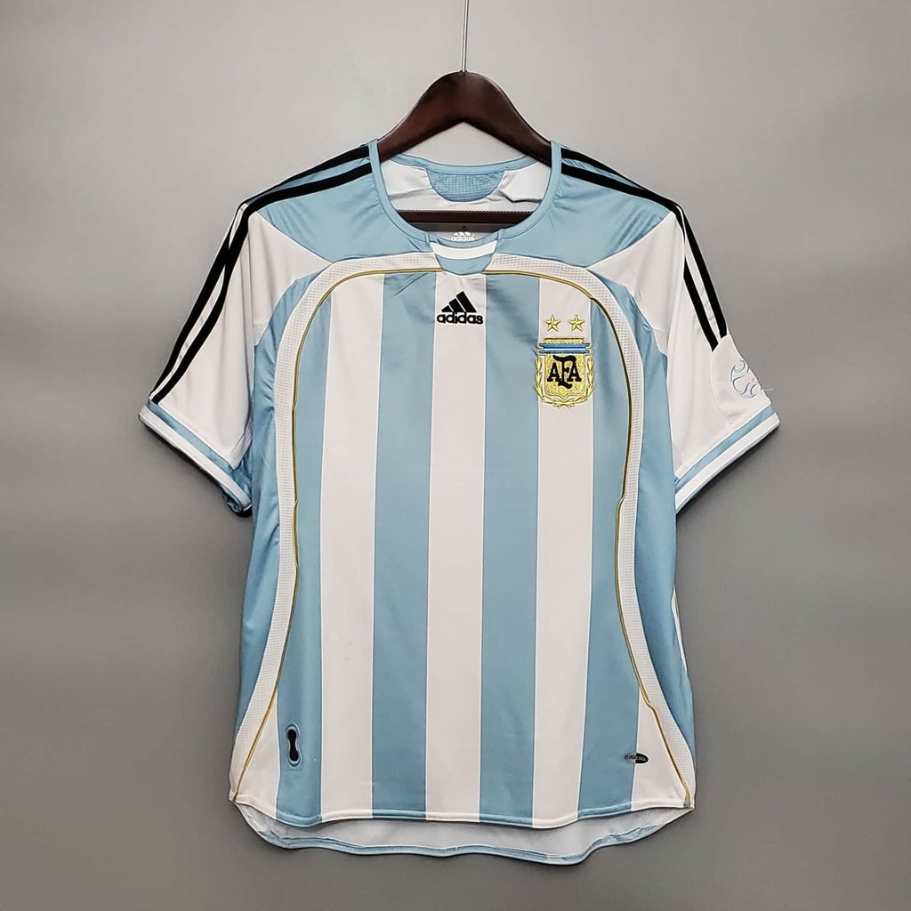 Camisa Seleção Argentina Retrô 2006 Azul e Branca