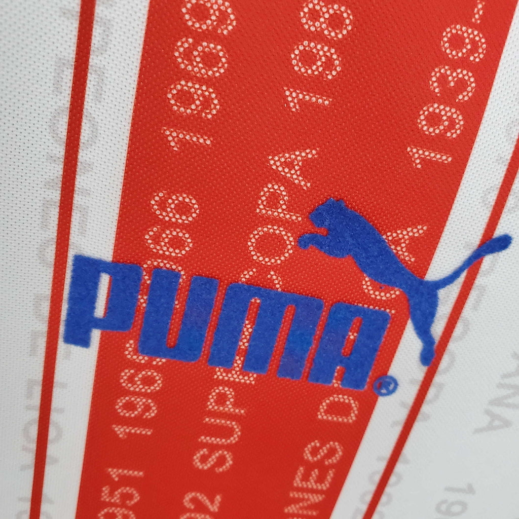 Camisa Atlético de Madrid Retrô 1995/1996 Branca e Vermelha