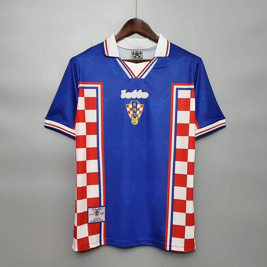 Camisa Croácia Retrô 1998 Azul, Vermelha e Branca
