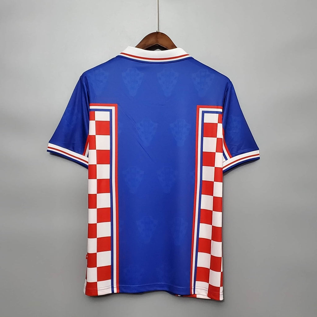 Camisa Croácia Retrô 1998 Azul, Vermelha e Branca