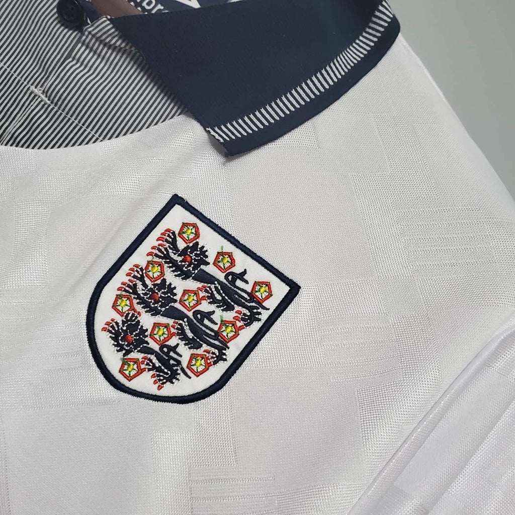 Camisa Inglaterra Retrô 1990 Branca
