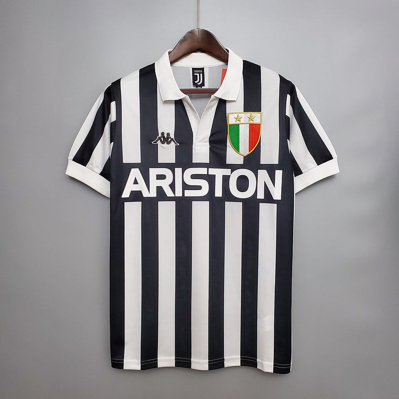 Camisa Juventus Retrô 1984/1985 Preta e Branca