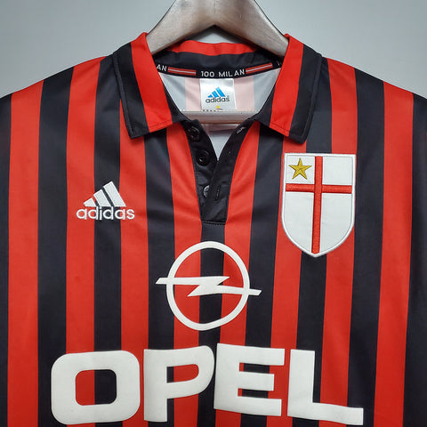 Camisa Milan Retrô 1999/2000 Vermelha e Preta