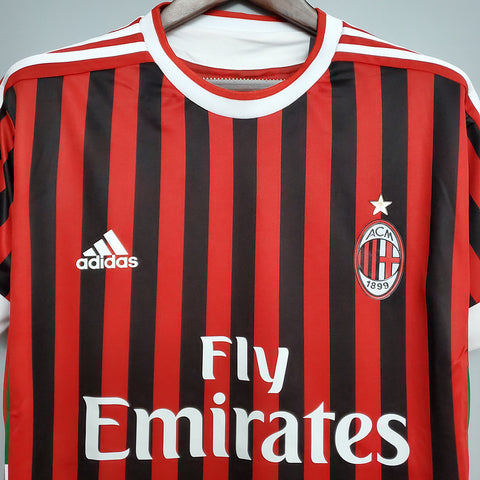Camisa Milan Retrô 2011/2012 Vermelha e Preta