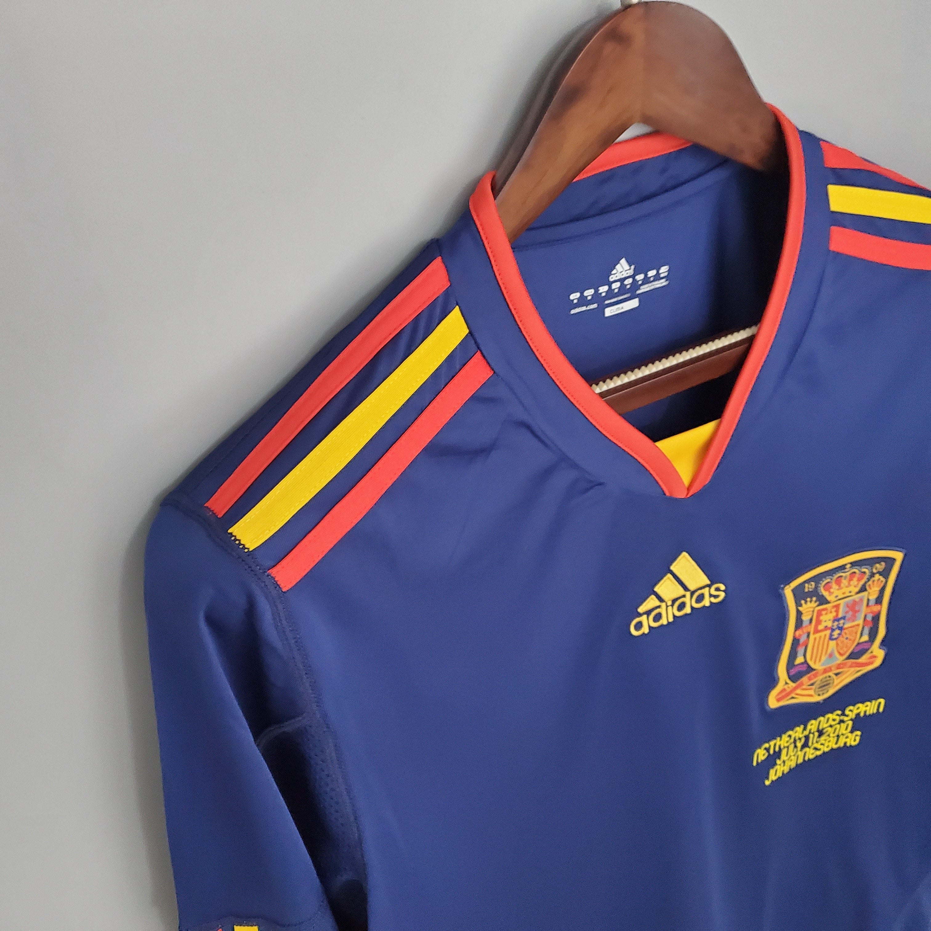 Camisa Manga Longa Seleção Espanha II 2010 Azul