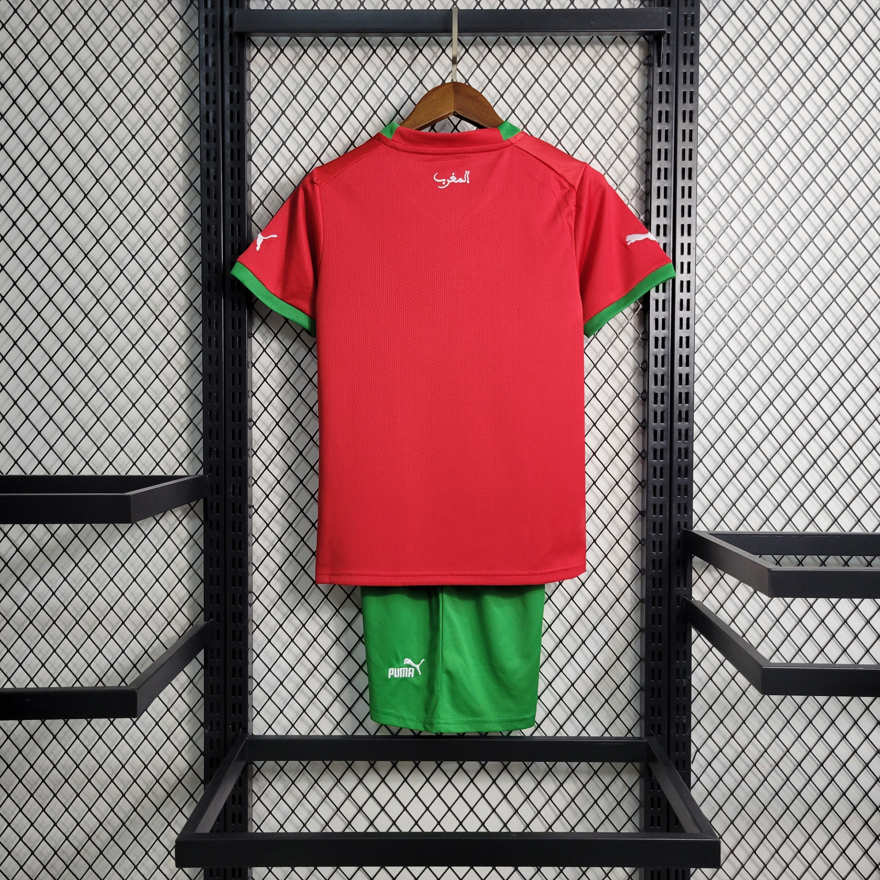 Kit infantil Seleção Marrocos I 23/24 Vermelho