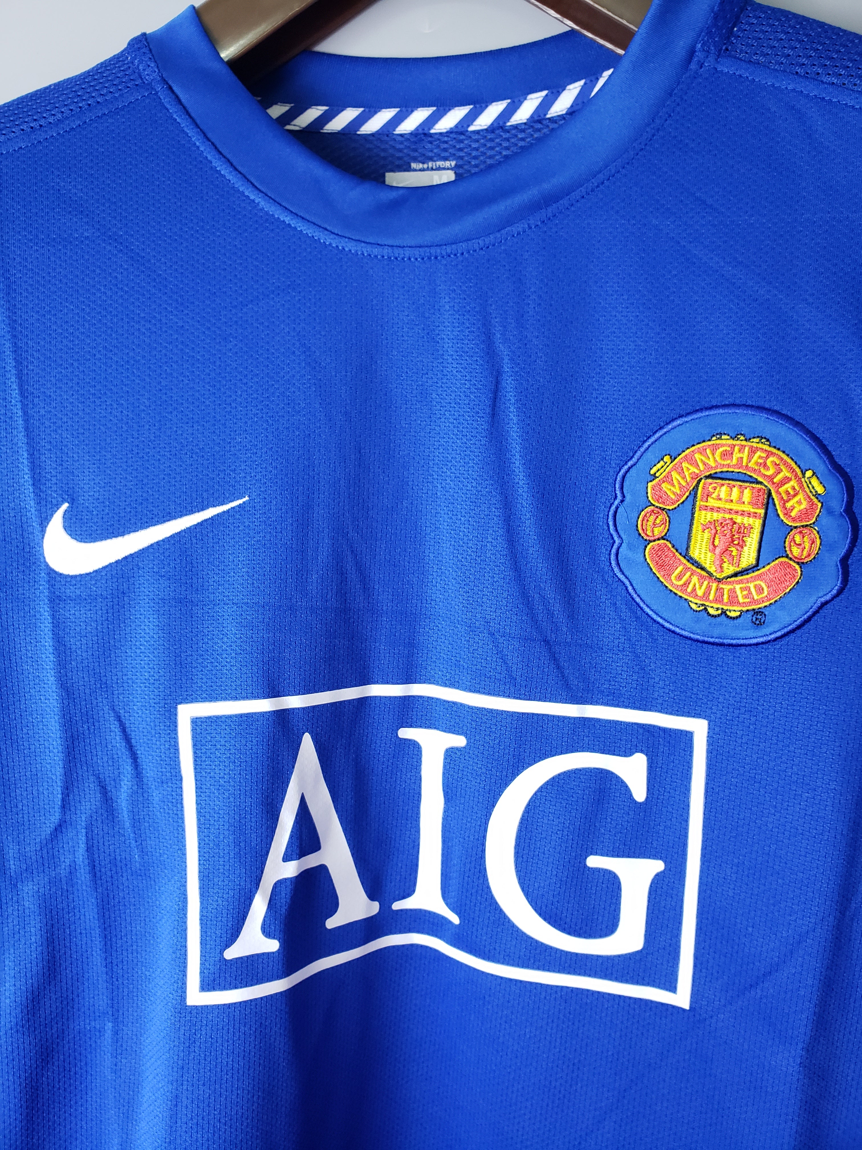 Camisa Manga Longa Manchester United 07/08 Azul