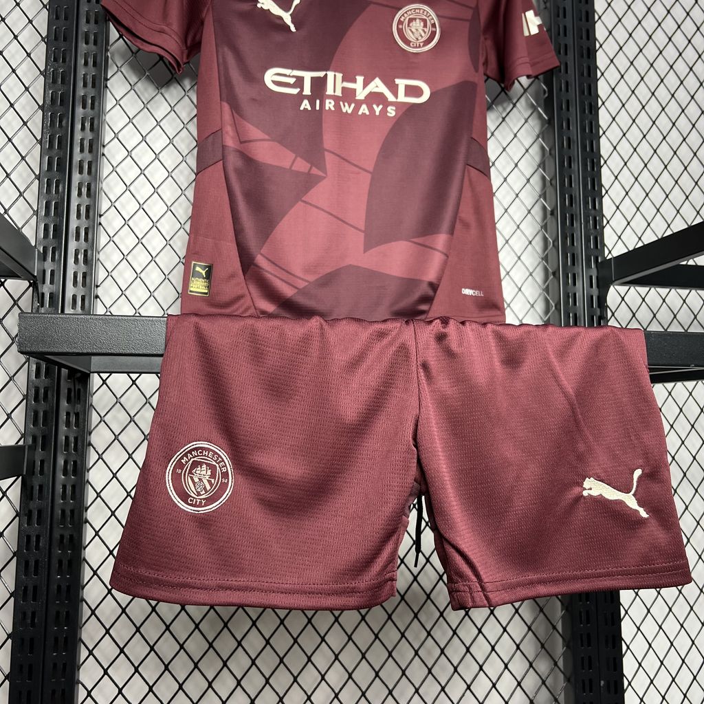 Kit infantil Manchester City III 24/25 - Vinho