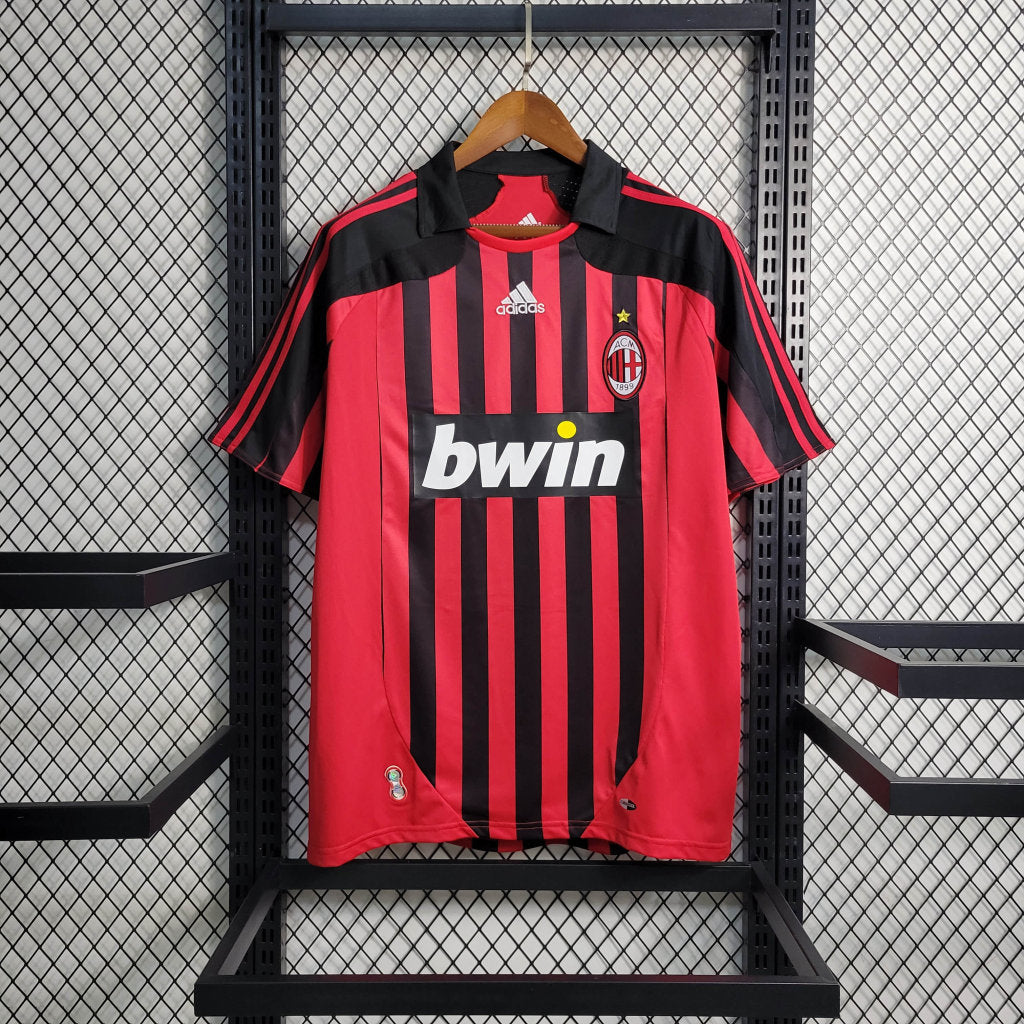 Camisa Milan Retrô 2007/2008 Vermelha e Preta