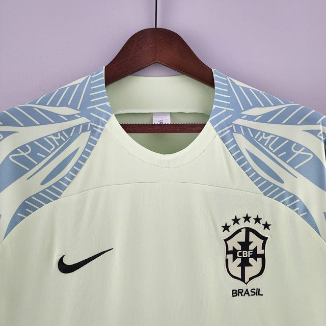 Camisa Pré-Jogo Seleção Brasil 2022 Verde Claro