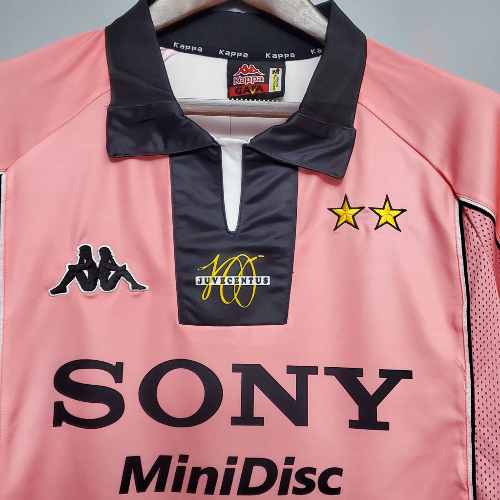 Camisa Juventus Retrô 1997/1998 Rosa e Preto