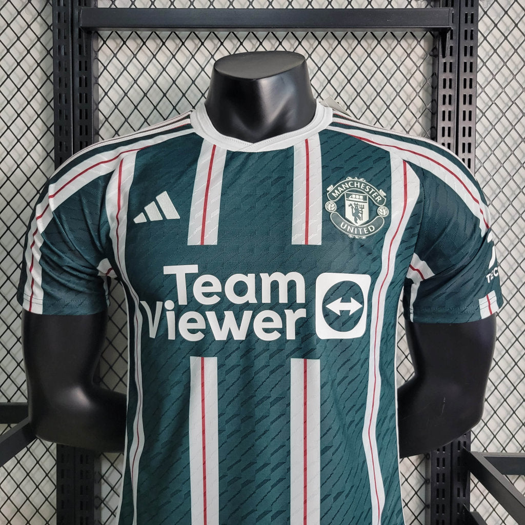 Camisa Manchester United II 23/24 - Verde com Branco - Masculino Jogador