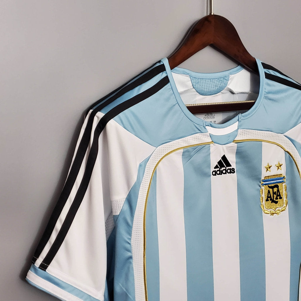Camisa Argentina Retrô 2006 Azul e Branca