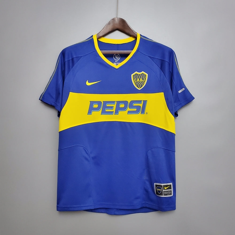Camisa Boca Juniors Retrô 03/04 - Azul e Amarela