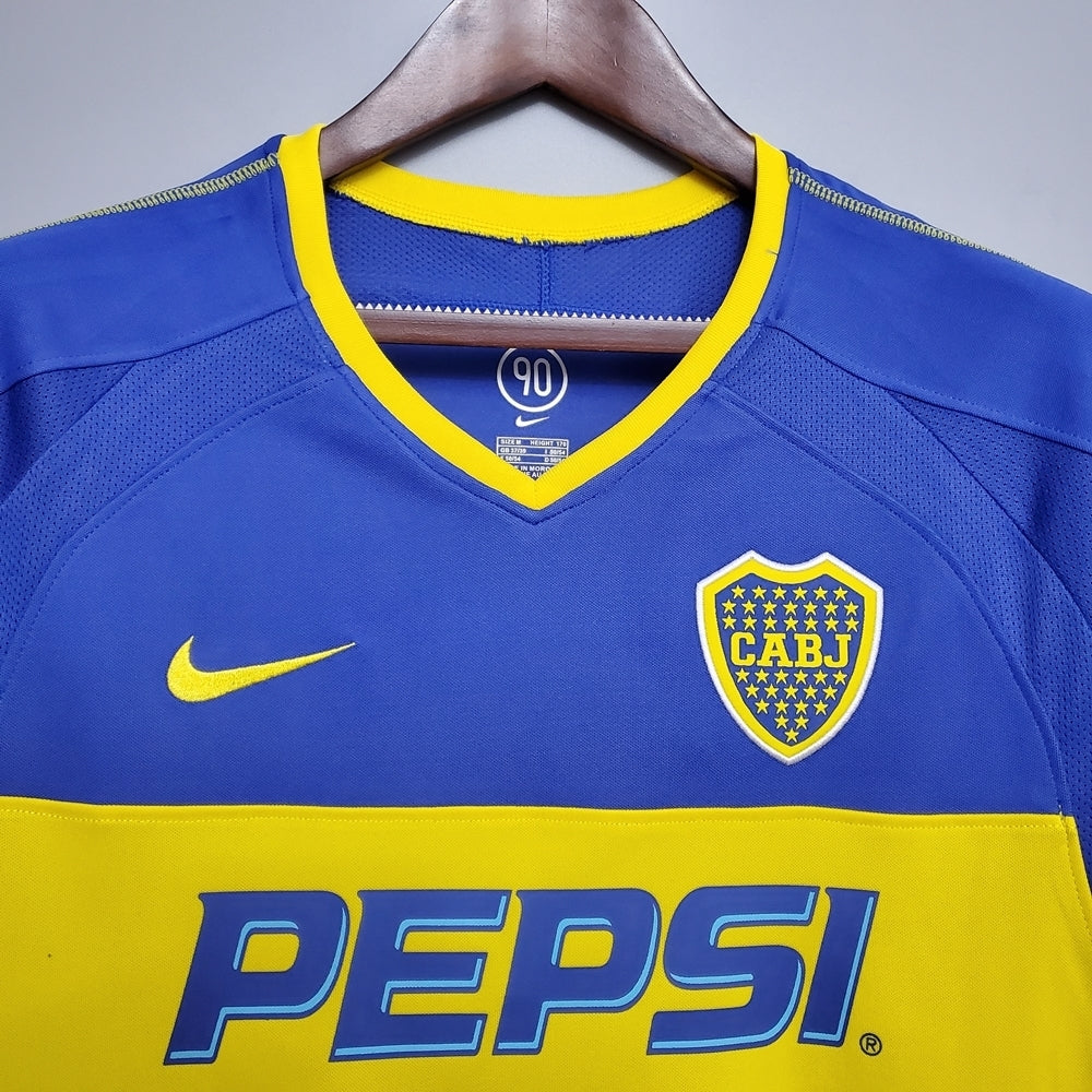 Camisa Boca Juniors Retrô 03/04 - Azul e Amarela