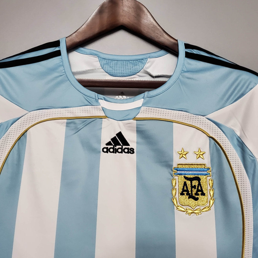 Camisa Argentina Retrô 2006 Azul e Branca